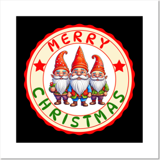 Cute Christmas Gnomes Posters and Art